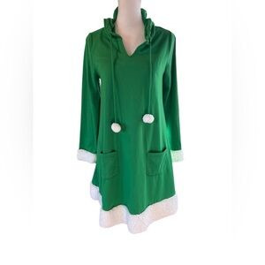 Women’s Derek Heart Christmas green hooded elf dress NWOT Size Medium